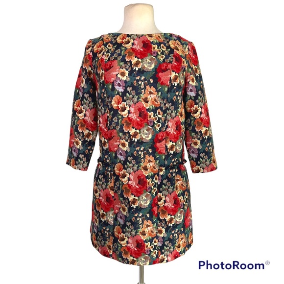 Sezane Robe Duoma Multicolor Floral Knit Mini Dress Size 36 US Size 4 - Picture 3 of 13